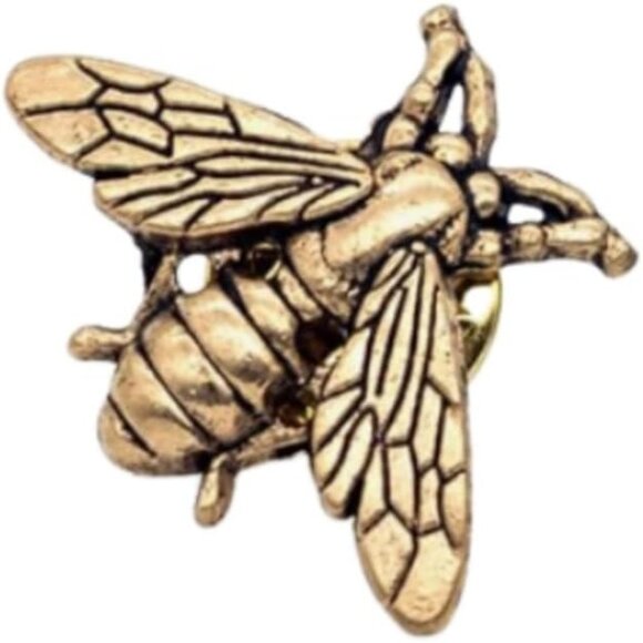 Jewelry - Gold Tone Bee Lapel Pin Brooch Insect Antique Finish Insect Nature